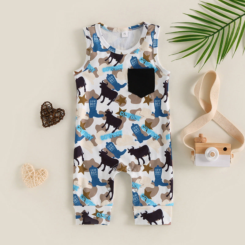 Wholesale Cotton Boys Cactus Jumpsuit